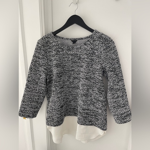 Ann Taylor Sweater, size medium, boule with blouse material on bottom. - Picture 1 of 2